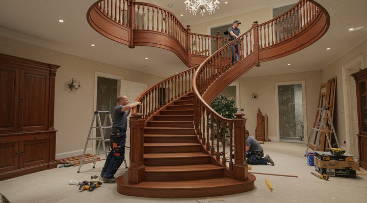 La pose d'un escalier