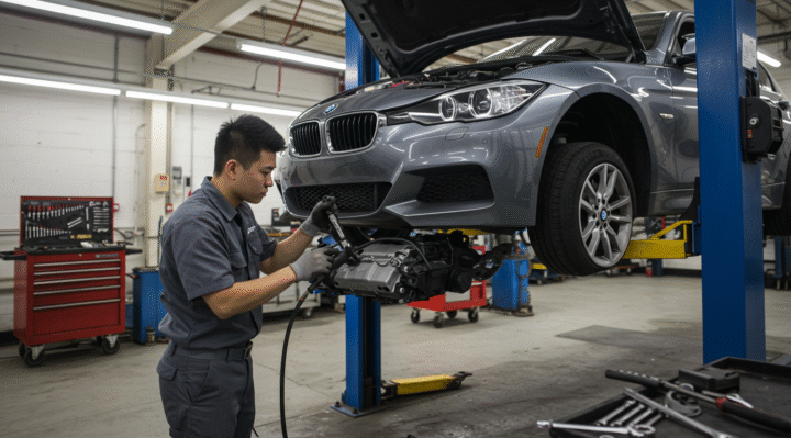 Réparation automobile dans un garage