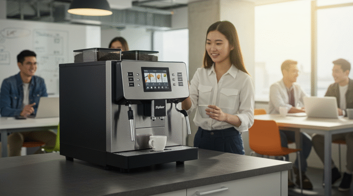 Une machine à café dans une entreprise
