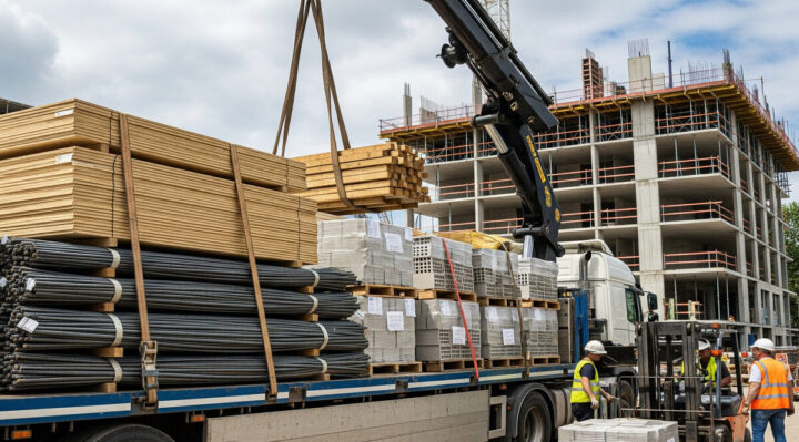 Livraison de matériel sur chantier