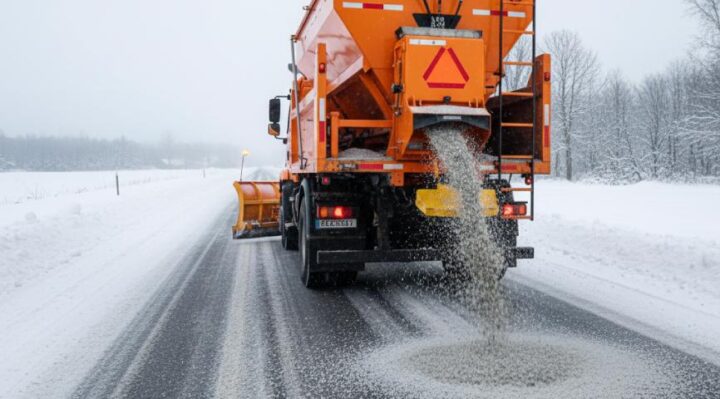 Travaux d'épandage d'abrasif