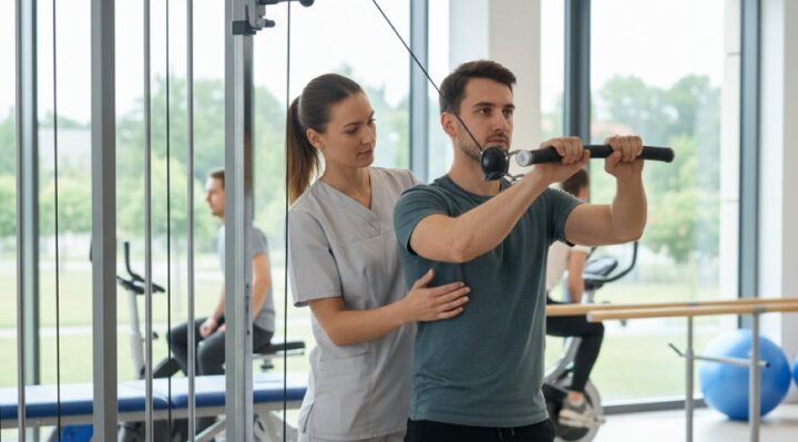 Séance de rééducation fonctionnelle