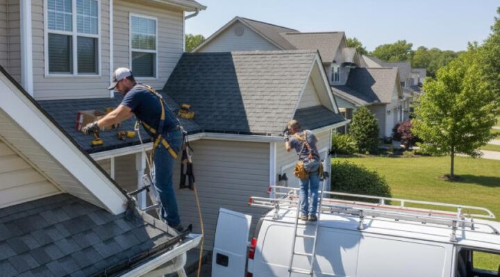 Pose de protection de gouttières