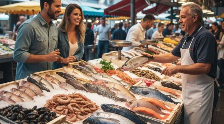 Vente de poissons d'eau de mer
