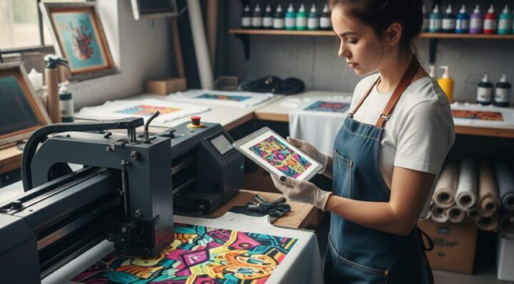 Atelier d'impression textile