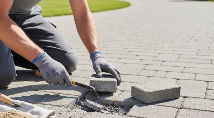 Remplacer un pavé autobloquant cassé